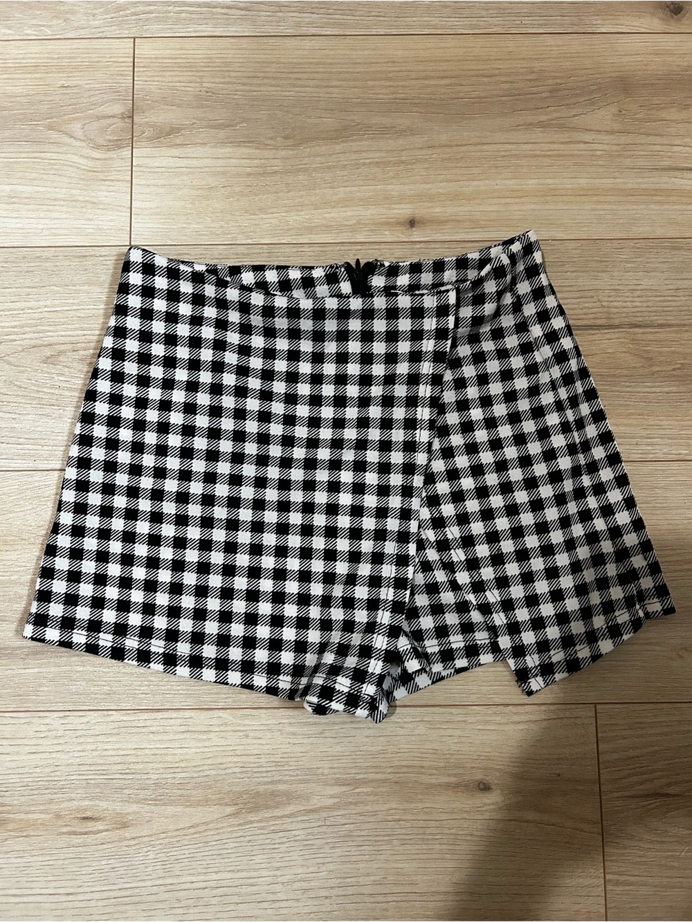 Black & White Gingham High-Rise Skort